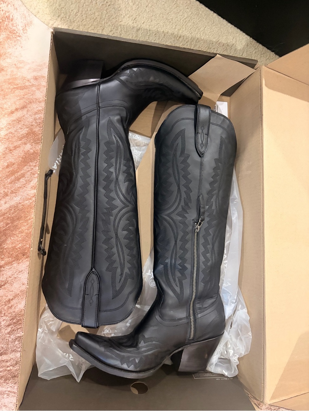 Ariat Black Tall Leather Boot - Picture 3 of 5